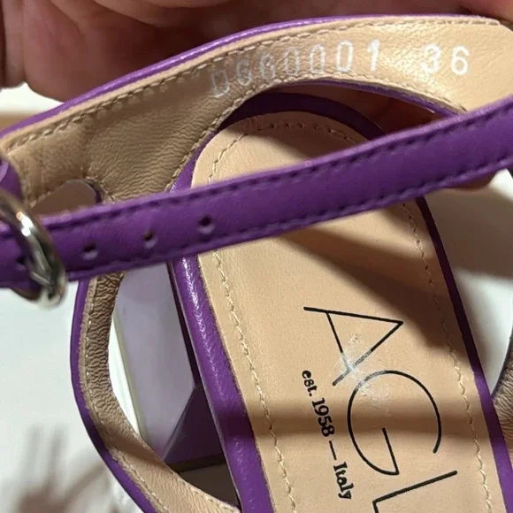 AGL Patent-Leather Sandals Purple. Size 36/6 - Picture 5 of 10